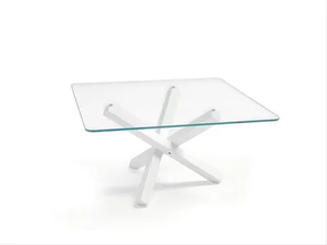 AIKIDO SQUARE - Square glass table _ Sovet italia